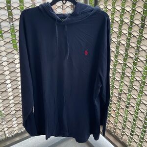 Polo Ralph Lauren Jersey Hooded Long Sleeved T-Shirt, BLUE